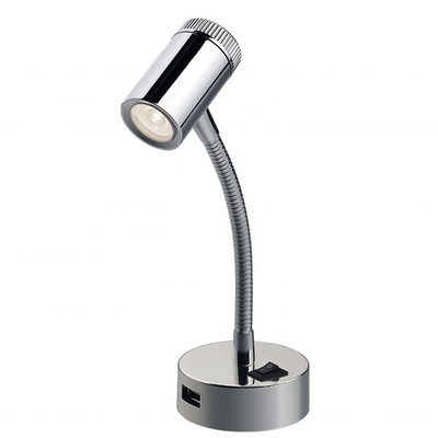 3W LED RV Interior Reading Light with USB Charging Sockets and Wall Bracket Mounting