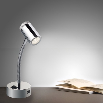 3W LED RV Interior Reading Light with USB Charging Sockets and Wall Bracket Mounting